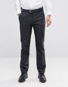 Bellfield Slim Fit Smart Pants In Charcoal - Gray