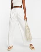 New Look Wide Leg Linen Pants In Oatmeal-neutral