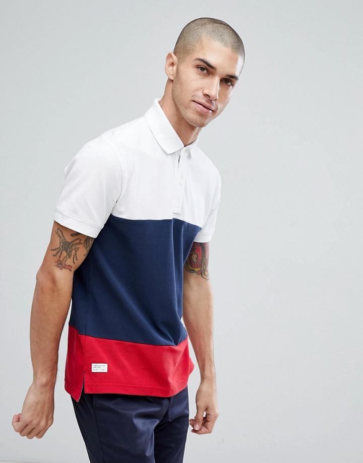 Tommy Hilfiger Caleb Icon Color Block Regular Fit Polo In Navy - Navy
