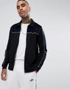 Asos Velour Cut & Sew Harrington Jersey Jacket - Navy