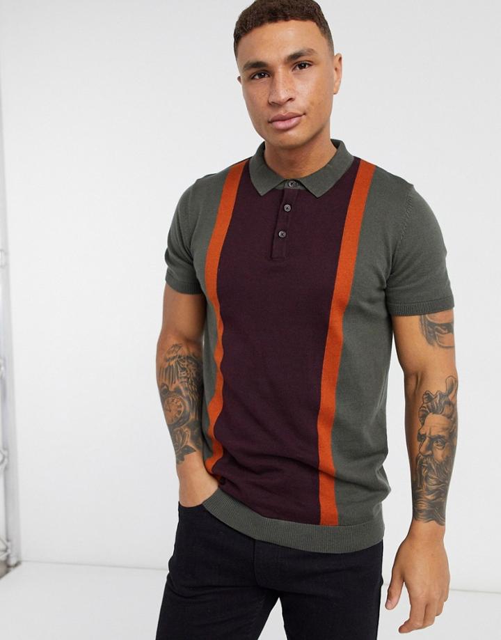 Brave Soul Polo Shirt In Khaki-green