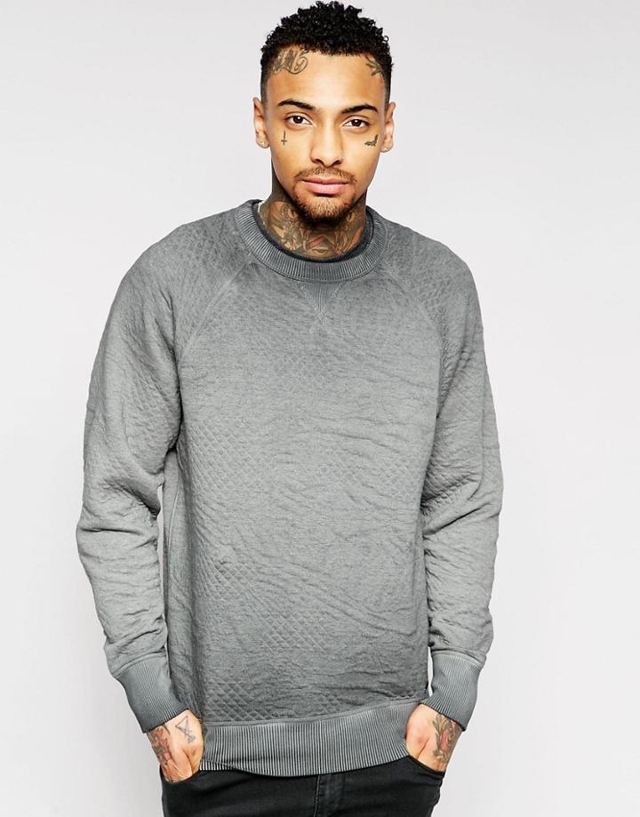 Diesel S- Joe Embossed Sweatshirt - Gray