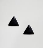 Kingsley Ryan Sterling Silver Black Triangle Stud Earrings - Black