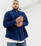 Collusion Plus Oversized Oxford Shirt In Navy - Navy