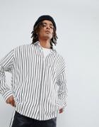 Mennace Shirt In White With Stripe - White