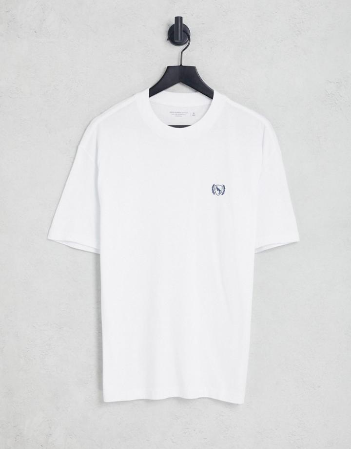 Abercrombie & Fitch Crest Logo T-shirt In White