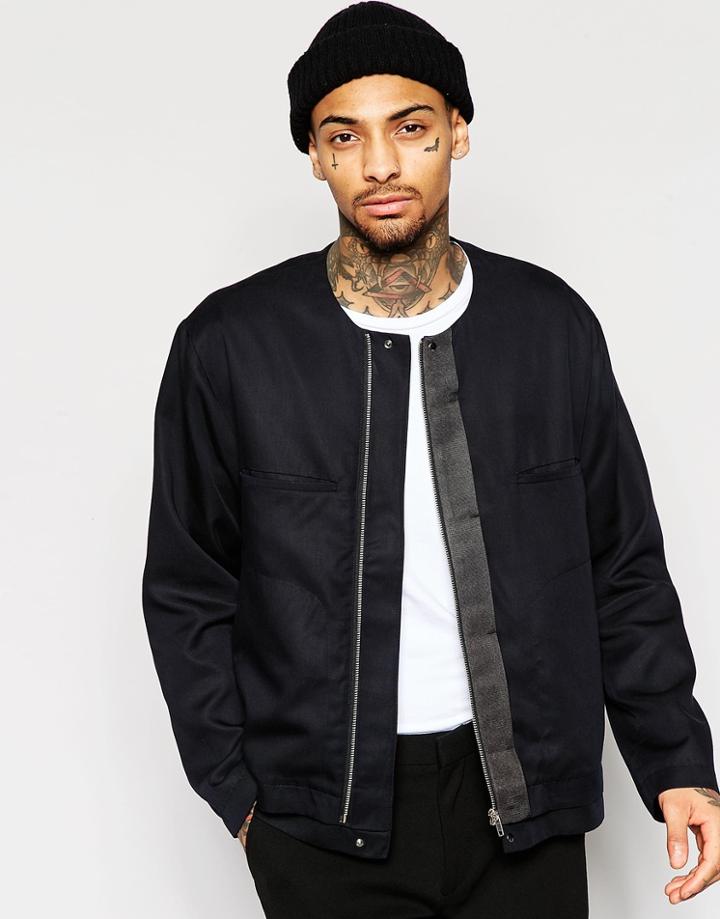 Asos Smart Bomber Jacket In Black - Black