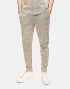 Topman Check Sweatpants In Stone-neutral