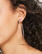 Allsaints Large Hoop Brass Earrings With Silver Finish