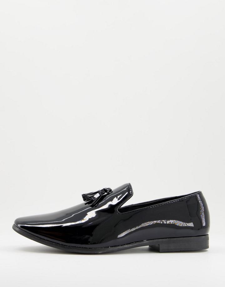 Brave Soul Tassel Loafers In Black Patent