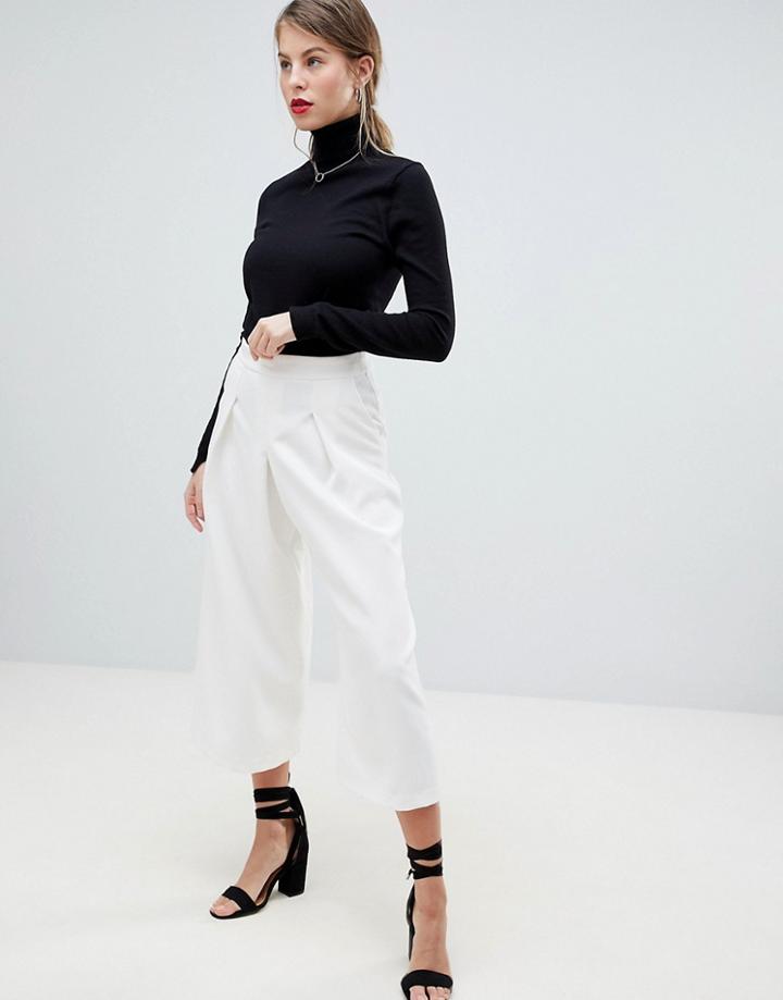 Oasis Wide Leg Cropped Pants - Black