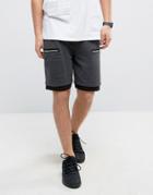Asos Jersey Shorts With Zip Pockets - Gray