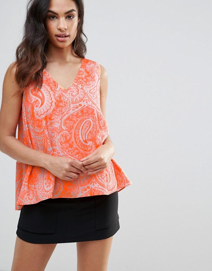 Frnch Paisley Top - Orange