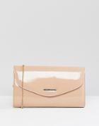 Lipsy Nude Clutch With Logo - Pink