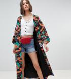Reclaimed Vintage Inspired Mexicana Print Kimono - Multi