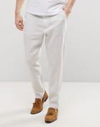 Selected Homme Tapered 100% Linen Pants - Gray