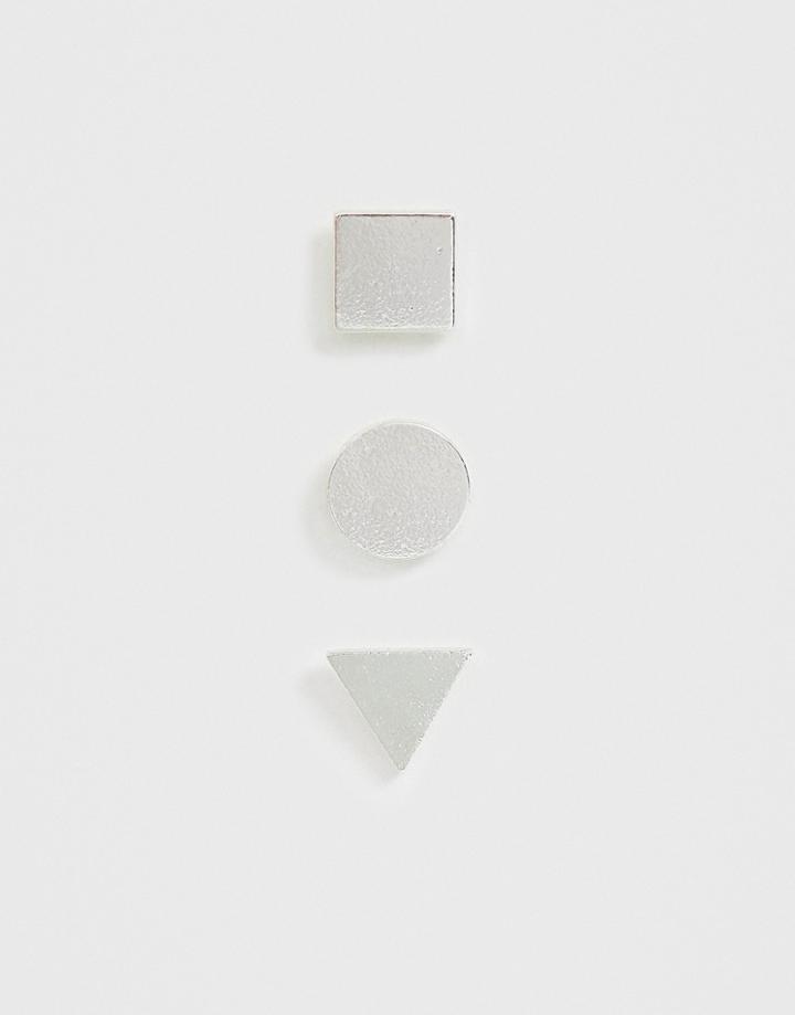 Icon Brand Silver Earring Stud Set