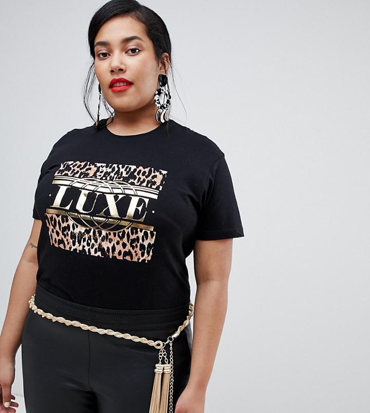 Asos Design Curve Twisted Chain And Tassel Belt-gold