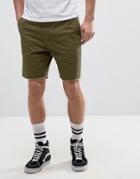 Brixton Chino Shorts With Raw Hem - Green