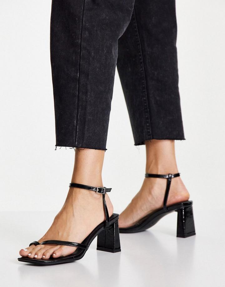Topshop Ridley Mid Heeled Sandals In Black