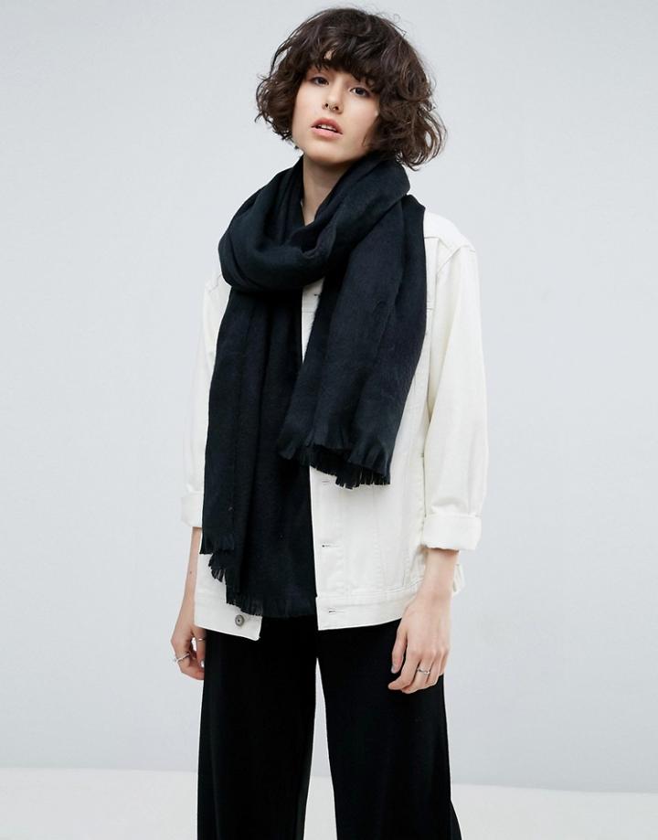 Asos Supersoft Long Woven Scarf - Black