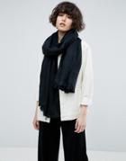Asos Supersoft Long Woven Scarf - Black