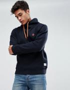 Jack & Jones Core Hoodie With High Neck Detail - Navy