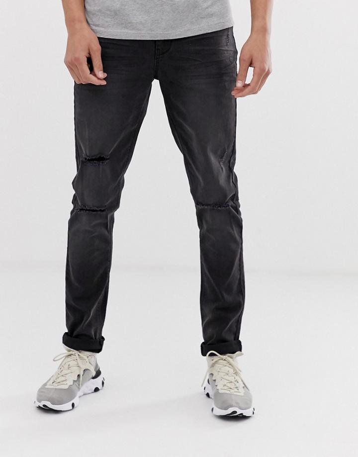 Le Breve Tall Skinny Fit Ripped Jeans - Black
