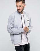 Nicce London Nylon Bomber Jacket With Padding And Jersey Sleeves - Gray
