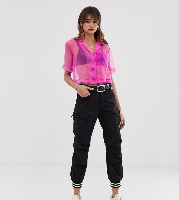 Reclaimed Vintage Revived Cargo Jogger With Tipped Cuff-black