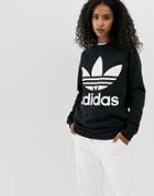 Adidas Originals Overszied Trefoil Sweatshirt - Black