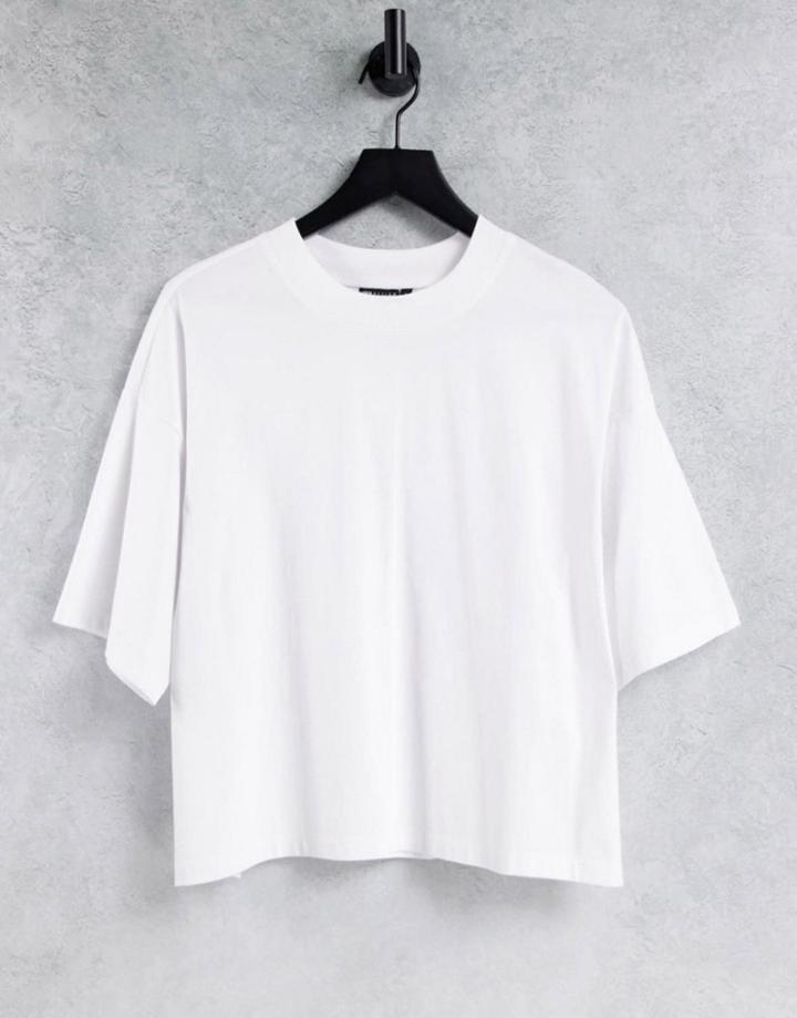 Asos Design Super Oversized T-shirt With Side Slits In White