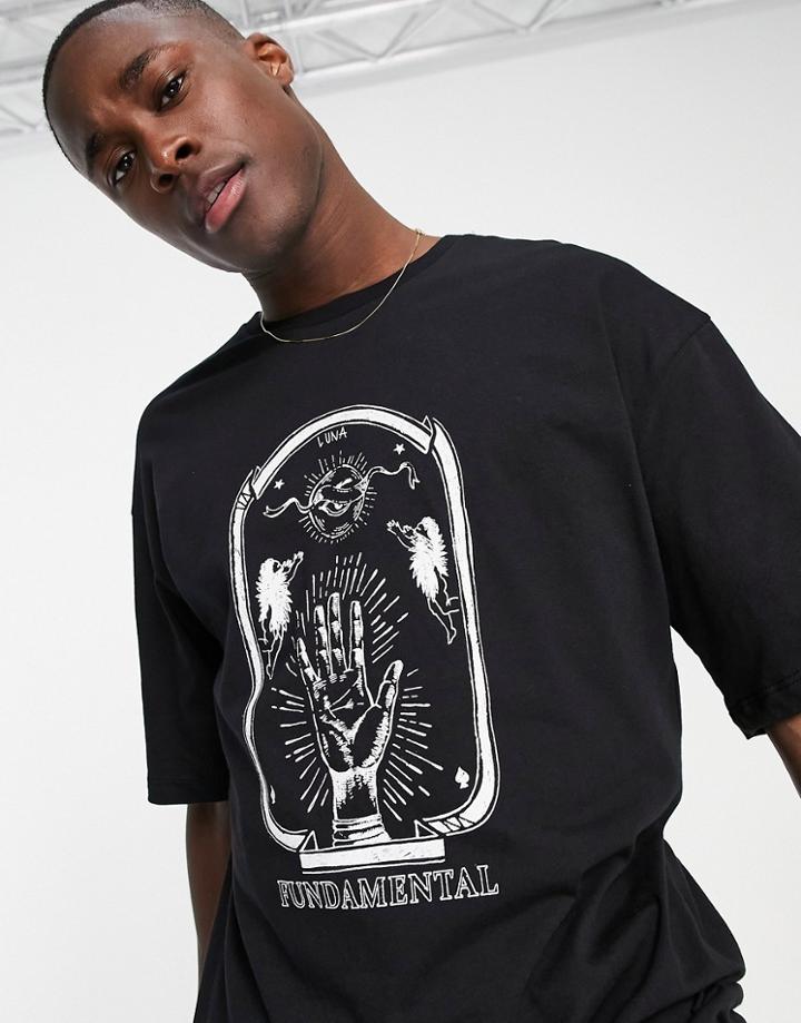 Jack & Jones Originals Oversized T-shirt With Hand Print In Black