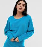 Asos Design Lounge Knitted Relaxed Sweat - Blue