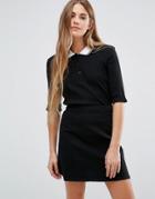 Brave Soul Top With Contrast Collar - Black