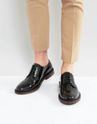 Walk London Darcy Hi Shine Leather Shoes - Black