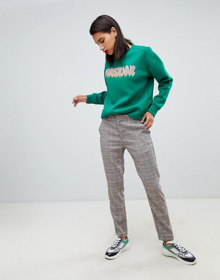 Sofie Schnoor Checked Straight Leg Tailored Pants - Gray