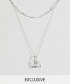 Chained & Able Silver Guadalupe Tag & Figaro Chain Necklace In 2 Pack Exclusive To Asos - Gold