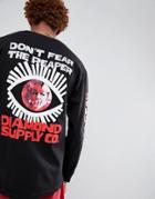 Diamond Supply Long Sleeve T-shirt With Back Print - Black