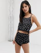 Brave Soul Lipstick Cami Short Set - Black