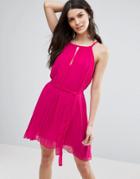 Jasmine Pleated Dress With Keyhole Dress - Pink