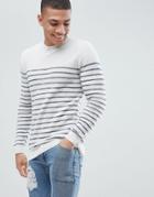 Next Stripe Sweater In Ecru - Gray