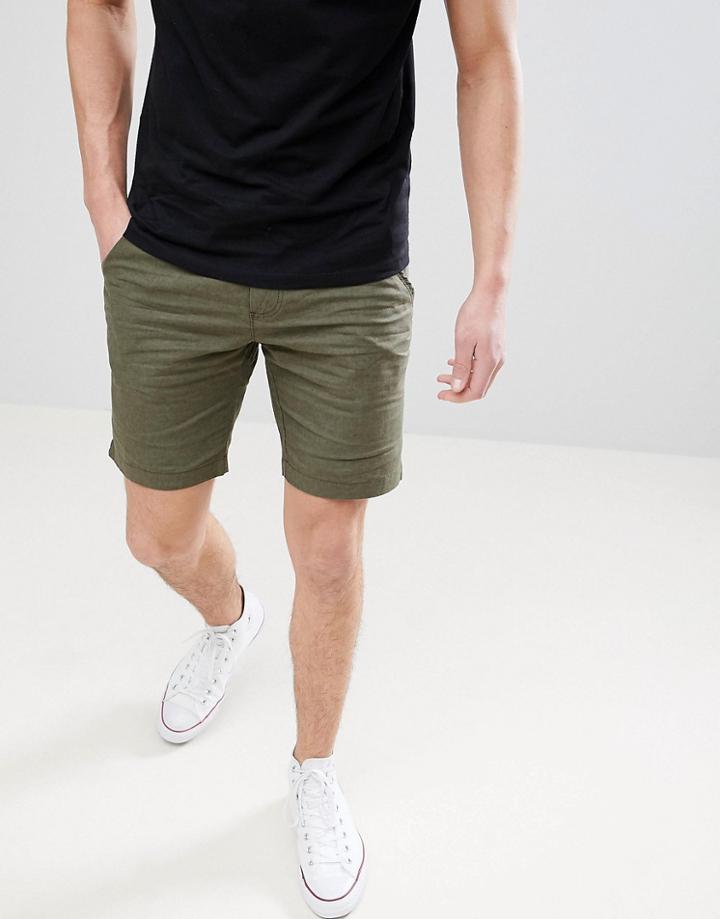 Blend Chino Shorts With Belt - Green
