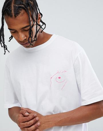 Midnight Surf Neon Print T-shirt - White