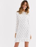 Nobody's Child Mini Fit And Flare Skater Dress In Bee And Dot-multi