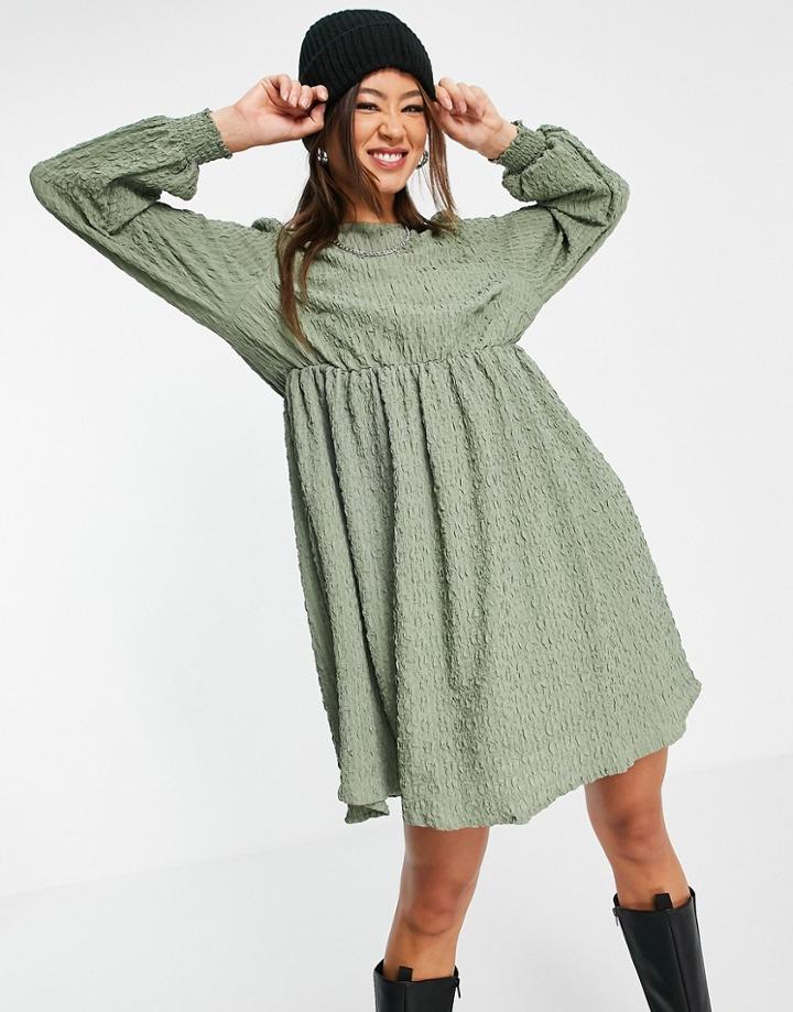 Vila 3/4 Sleeve Smock Dress In Green