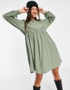 Vila 3/4 Sleeve Smock Dress In Green