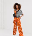 Collusion Mixed Print Wide Leg Pants - Gray