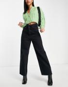 & Other Stories Wonder Recycled Cotton High Waist Wide Leg Jeans In Washed Black
