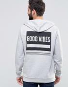Asos Hoodie With Good Vibes Back Print - Black